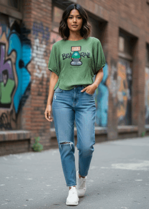 Dark Peach Puff Sleeves Crop Top