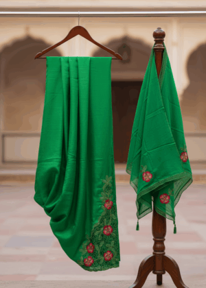 Parrot Green Silk Salwar Suit