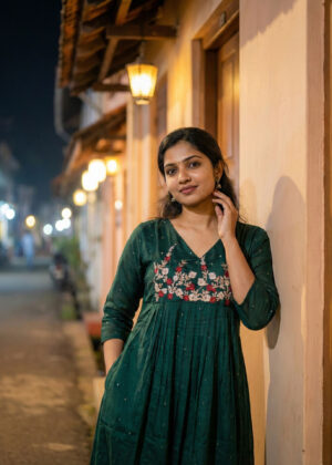 Green Mal Chanderi Kurthi
