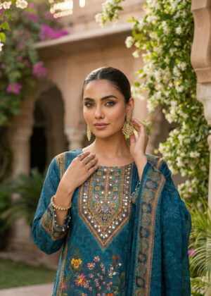 Royal Blue Gotta Patti | Sharara Set