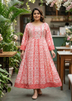 Peach Wonder | Plus-Size Anarkali