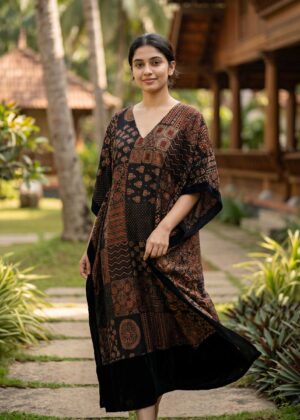 Midnight Ajrak Kaftan