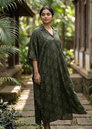 Emerald Bandhini Kaftan