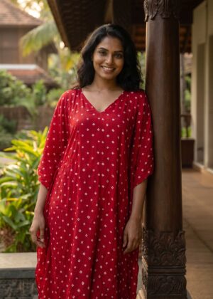 Ruby Royale Bandhini Kaftan